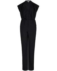 Dante 6 - Zwarte Jersey Jumpsuit Met V-Hals - Lyst