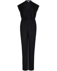 Dante 6 - Zwarte Jersey Jumpsuit Met V-Hals - Lyst