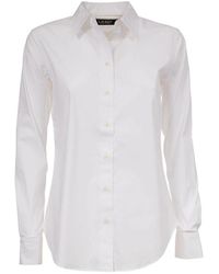 Ralph Lauren - Overhemden ,Wit ,Katoen Katoenen Overhemd Met Klassieke Kraag - Lyst