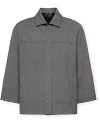 Elena Miro - Jassen ,Grijs ,Polyester Boxy A-Lijn Jas - Lyst