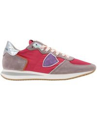 Philippe Model - Schoenen ,Veelkleurig ,Suède Sneakers Van Gelamineerd Suède En Stof Met Veters - Lyst