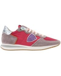 Philippe Model - Schoenen ,Veelkleurig ,Suède Sneakers Van Gelamineerd Suède En Stof Met Veters - Lyst