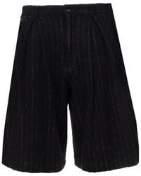 Comme des Garçons - Korte Broeken ,Zwart ,Wol Brushed Serge Long Shorts - Lyst