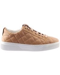 Högl - Schwarze Ledersneaker Mit Gestepptem Design - Lyst
