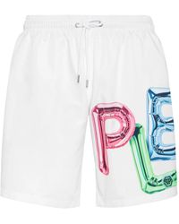 Philipp Plein - Badmode ,Wit ,Polyester Swim Boxer Bombing Graffiti - Lyst