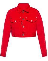 DSquared² Printed Cropped Jacket - Rood