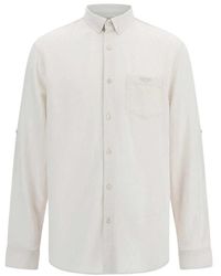 Guess - Camicia in tessuto bianco per - Lyst