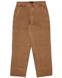 Huf - Broeken ,Bruin ,Katoen Rubber Lange Broek - Lyst