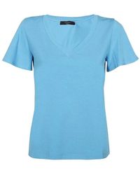 Weekend by Maxmara - V-Ausschnitt Baumwoll T-Shirt - Lyst