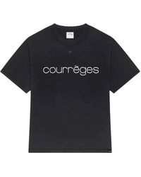 Courreges - Logo Print Oversized T-Shirt - Lyst