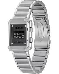 HUGO - Modern Quarz Digital Edelstahl Uhr - Lyst