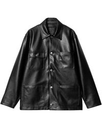 Carhartt - Jassen ,Zwart ,Leer Klassieke Zwarte Michigan Jas - Lyst