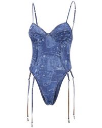 DIESEL - Tops ,Blauw ,Katoen Bridget-Dnm Bodysuit - Lyst