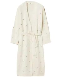 Twinset - Truien & Vesten ,Wit ,Wol Lange Diamanten Cardigan Met Borduursel - Lyst