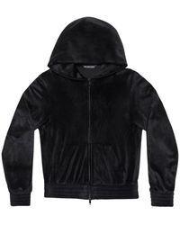 Balenciaga - Sudadera negra ajustada con cremallera - Lyst