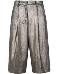 8pm - Korte Broeken ,Geel ,Leer Long Shorts - Lyst