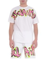 DISCLAIMER - Kurzarm-T-Shirt Mit Fluoreszierendem Logo - Lyst