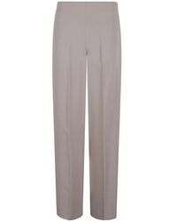 P.A.R.O.S.H. - Sandfarbene cady-hose mit unsichtbarem reißverschluss - Lyst