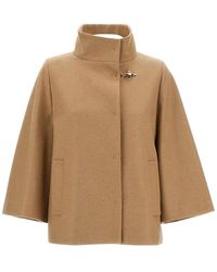 Fay - Jassen ,Bruin ,Wol Cappa Con Gancio - Lyst