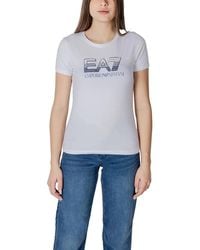 EA7 - Ea7 Witte Katoenen T-Shirt - Lyst