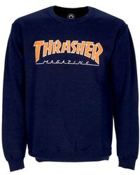 Thrasher - Hoodies & Sweatvesten ,Blauw ,Katoen Crewneck Sweatshirt - Lyst