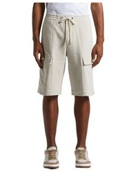 Peserico - Reine Baumwolle Französisch Frottee Fleece Bermuda Shorts - Lyst