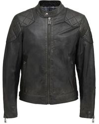 Belstaff - Veste outlaw en cuir ciré à la main noir - Lyst