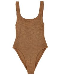 Hunza G - Square Neck One-Piece Badpak - Lyst