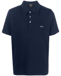 A.P.C. - Blaue t-shirts und polos - pique bio uni - Lyst