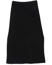 A.P.C. - Rokken ,Zwart ,Wol Lange Merinowol Rok - Lyst