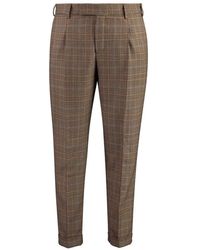 PT01 - Geruite Tailored Fit Wollen Broek - Lyst