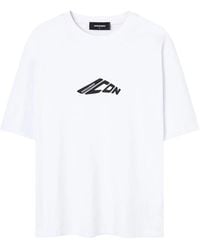 DSquared² - Tops ,Wit ,Katoen Icon New Generation Loose Fit T-Shirt - Lyst