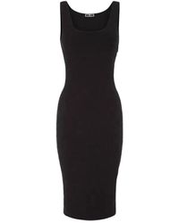 Elisabetta Franchi - Zwarte Jacquard Gebreide Mouwloze Jurk - Lyst