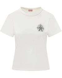 KENZO - Tops ,Wit ,Katoen Eiffeltoren T-Shirt - Lyst