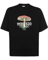 Marcelo Burlon - Tops ,Zwart ,Katoen Organische Katoenen T-Shirt Met Voorprint - Lyst