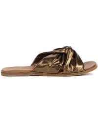 Lina Locchi - Brons Leder Hausschuhe - Lyst
