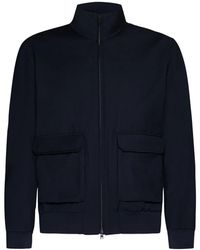 Herno - Blauer woll-wasserabweisender tel,light jackets - Lyst
