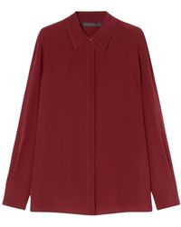 Marina Rinaldi - Zijden Blouse Met Scherpe Kraag - Lyst