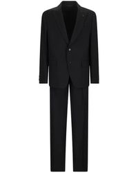 Lardini - Kostuums ,Zwart ,Leer Soirée Drop 7 Reg Suit - Lyst