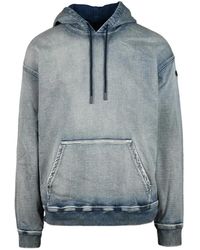 DIESEL - Hoodies & Sweatvesten ,Blauw ,Katoen Sweatshirt Van Katoenmix - Lyst