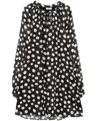 Liu Jo - Kleedjes ,Zwart ,Polyester Elegante Zwart En Wit Jurk - Lyst