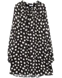 Liu Jo - Kleedjes ,Zwart ,Polyester Elegante Zwart En Wit Jurk - Lyst