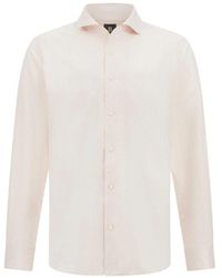 BOGGI - Regular Fit Gestreiftes Baumwoll- Und Leinenhemd - Lyst