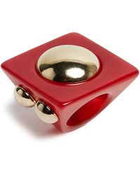 La DoubleJ - Accessoires ,Rood ,Polyester Hathor Vierkante Ring - Lyst