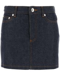 A.P.C. - Rokken ,Blauw ,Denim Denim Mini Rok - Lyst