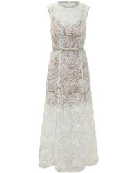 Self-Portrait - Kleedjes ,Wit ,Tule Pf 26 Tulle Kant Midi Jurk - Lyst