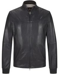 Milestone - Jassen ,Blauw ,Klassieke Leren Jas - Lyst