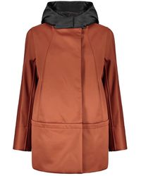 Moorer - Jassen ,Bruin ,Wol Wollen Double-Breasted Jas Met Afneembare Capuchon - Lyst