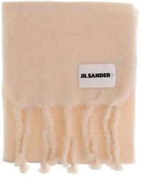 Jil Sander - Accessoires ,Roze ,Wol Wollen Sjaal Met Franjes - Lyst