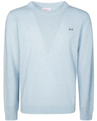 Sun 68 - Truien & Vesten ,Blauw ,Wol Bice Trui Met Ronde Hals - Lyst